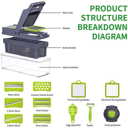 14-IN-1 MULTIFUNCTION VEGGIE SLICER