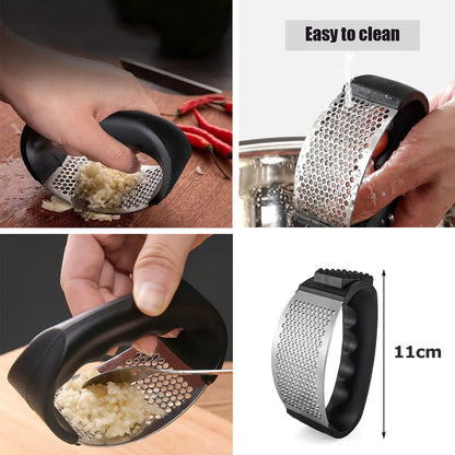 2 in 1 arc-shaped garlic press & hammer