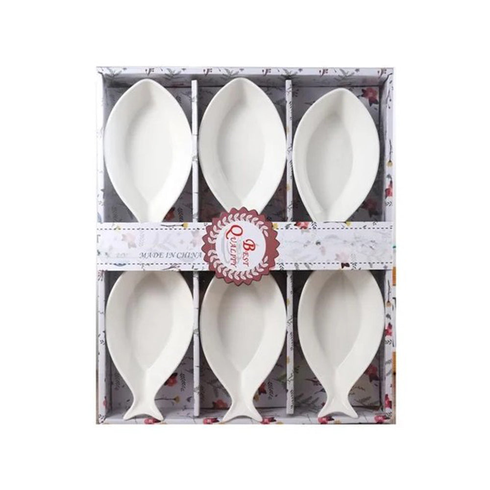 6 pcs fish shape porcelain serving bowl set