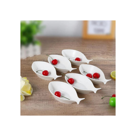 6 pcs fish shape porcelain serving bowl set