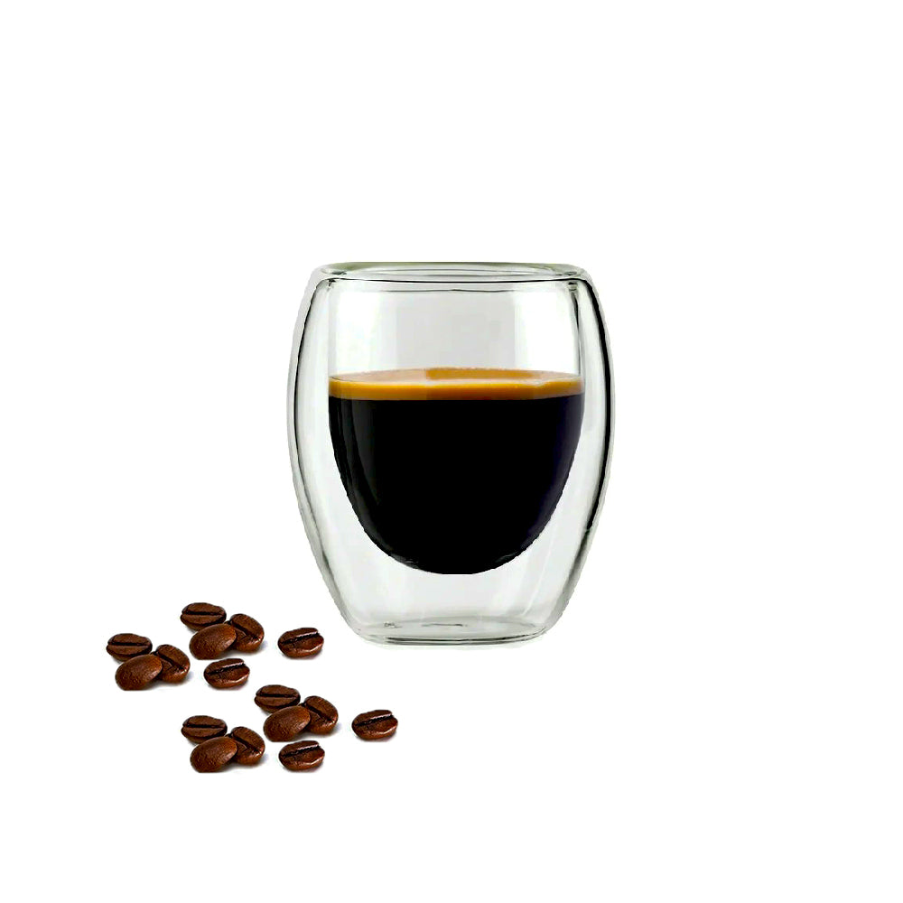 80 ml double wall glass espresso shot cup 6 pcs set