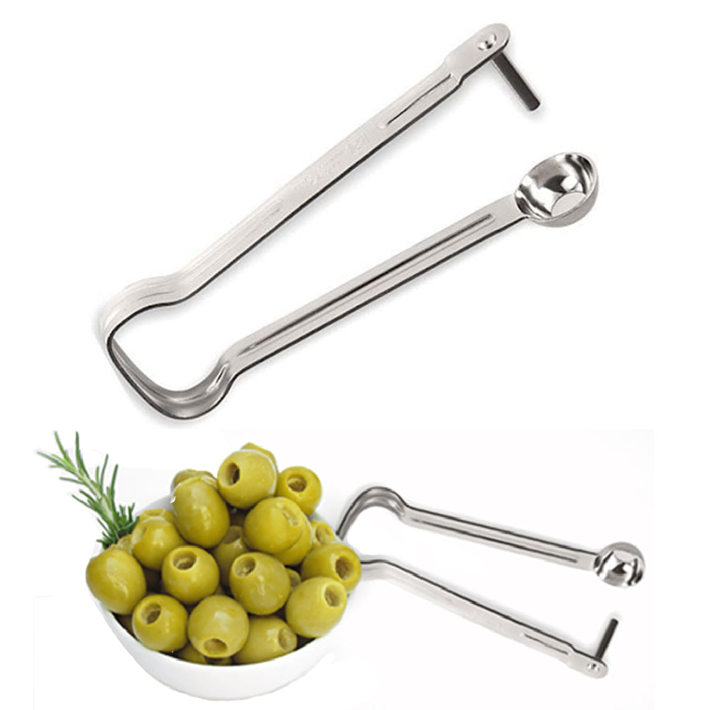 Stainless steel olive & cherry pitter