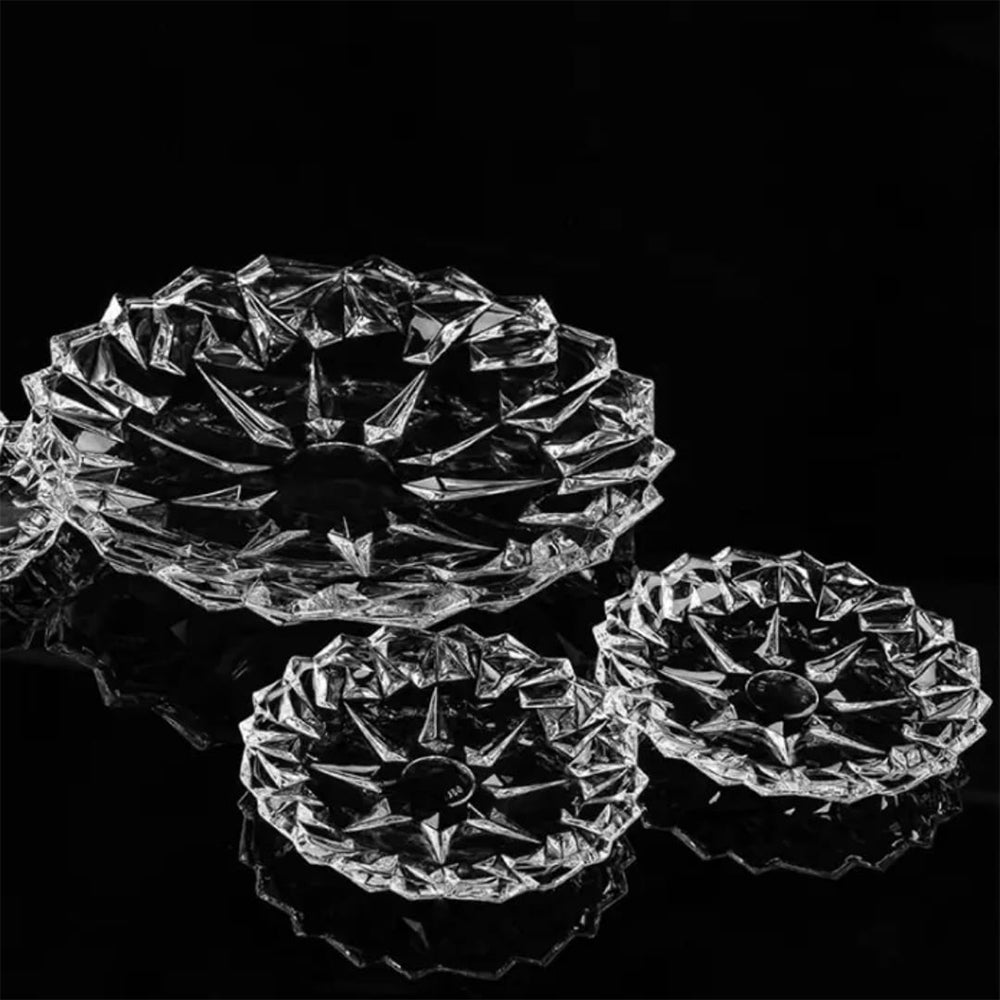 Elegant crystal glass 7 pcs dessert plate set