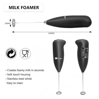 Portable Battery Operated Soft Stainless Steel Coffee Mixer Stirrer Handheld Milk Foam Maker