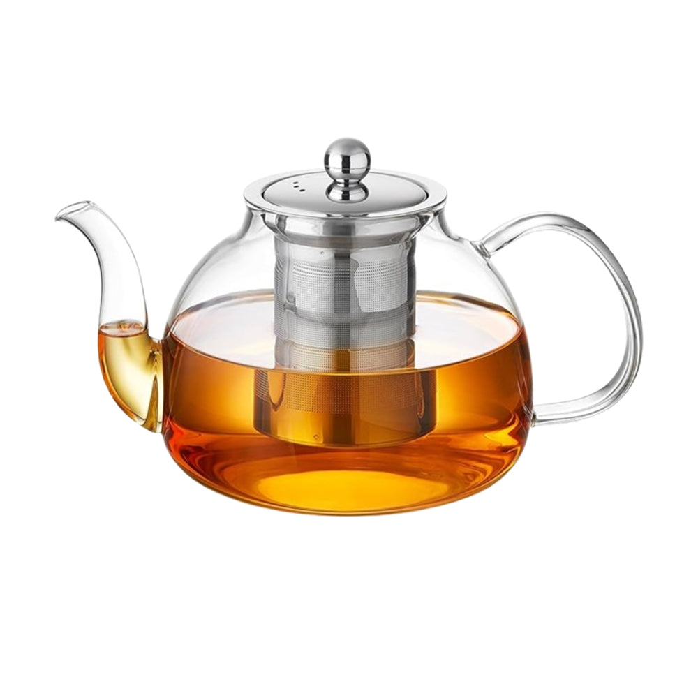 1L heat resistant glass tea pot with filter infuser