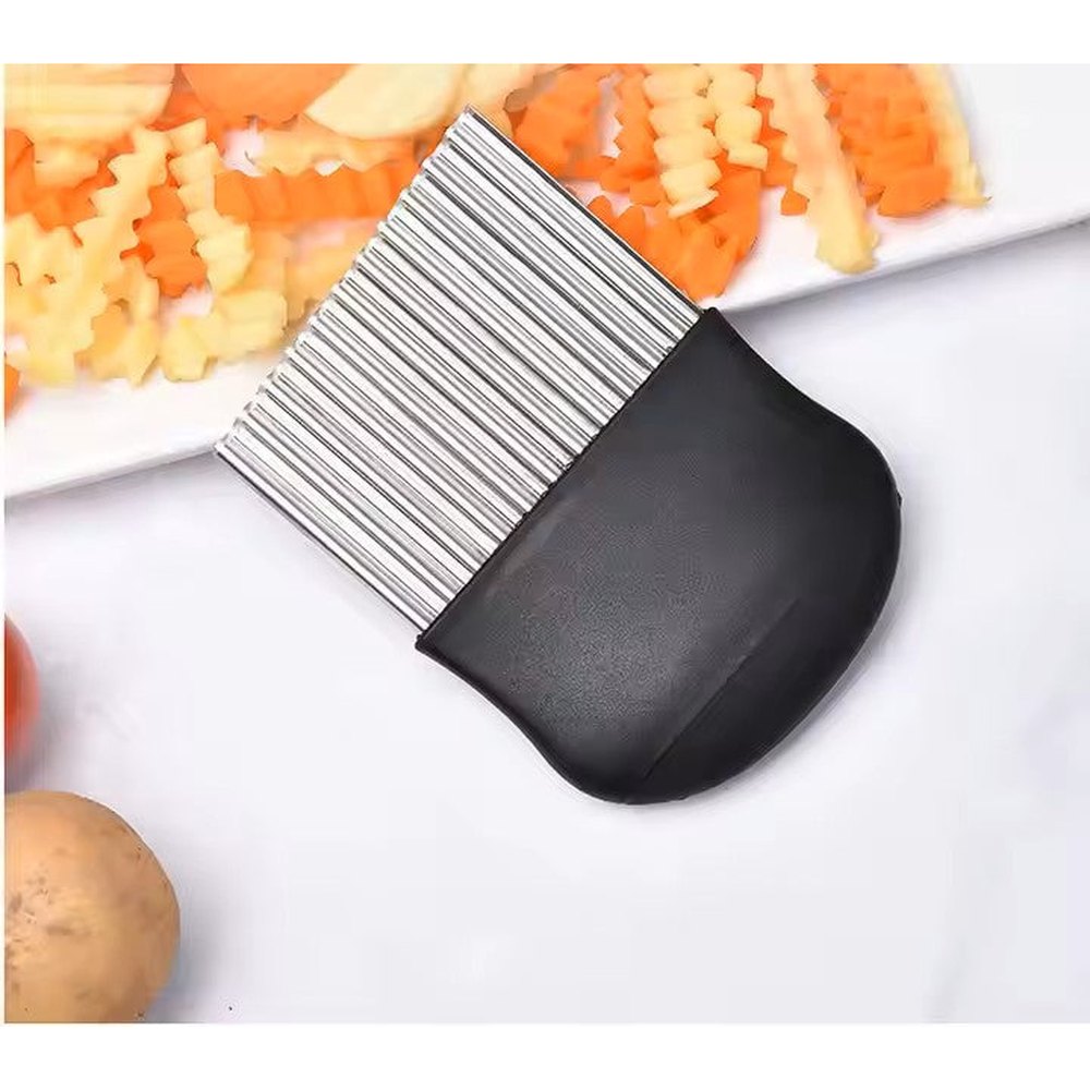 Stainless steel wavy potato wedges chip cutter knife