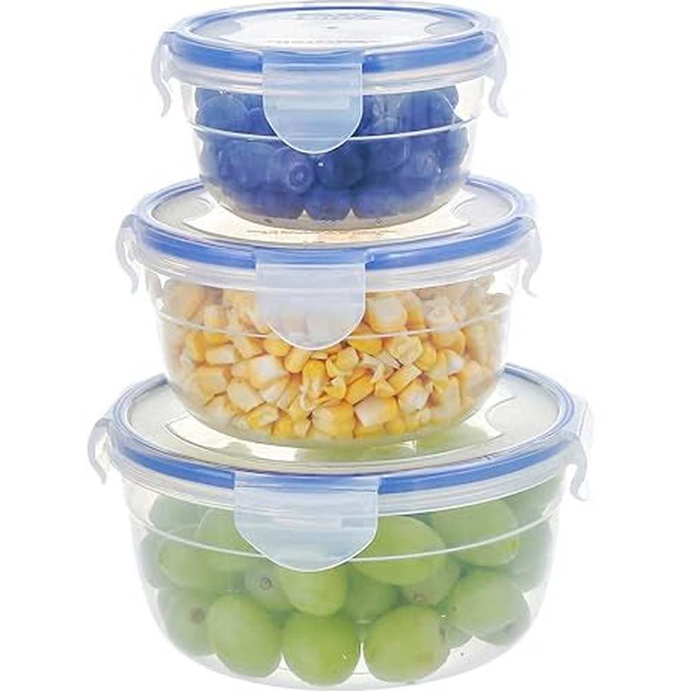 3 pcs round Airtight food storage containers