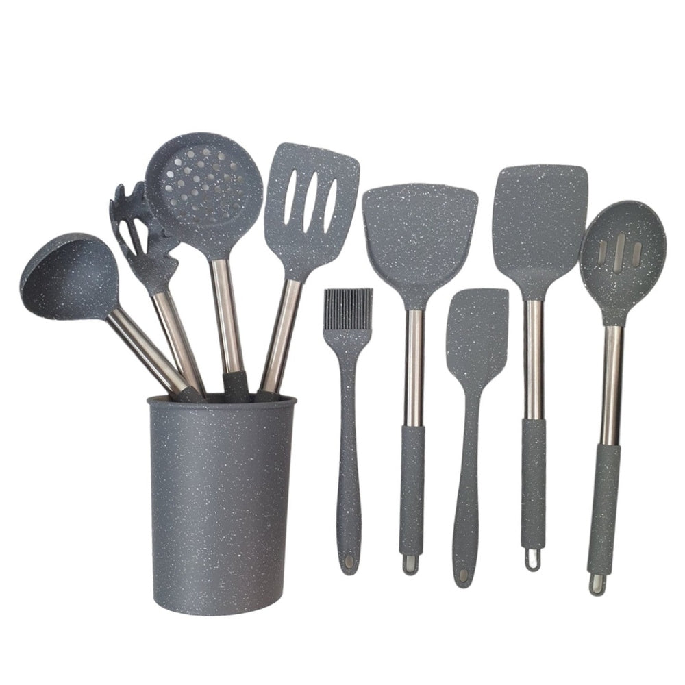 10 pcs Silicone kitchen Utensil set with stainless handle