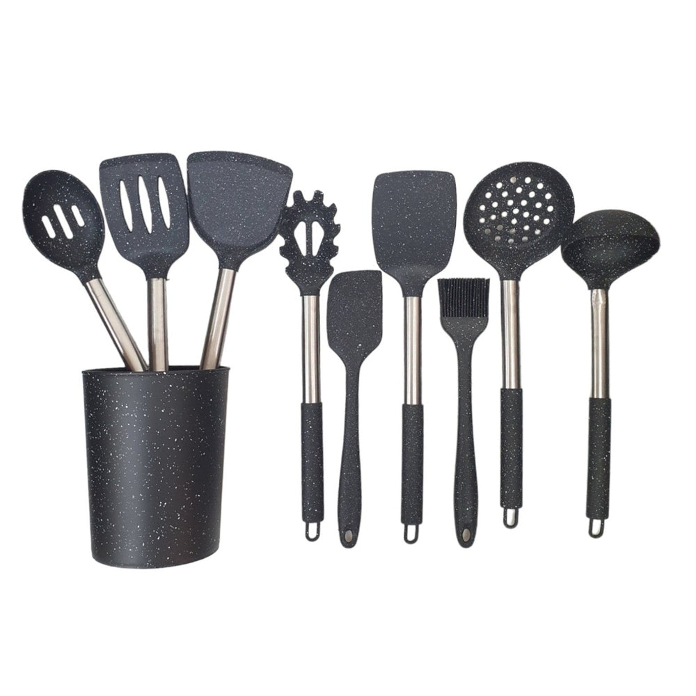 10 pcs Silicone kitchen Utensil set with stainless handle