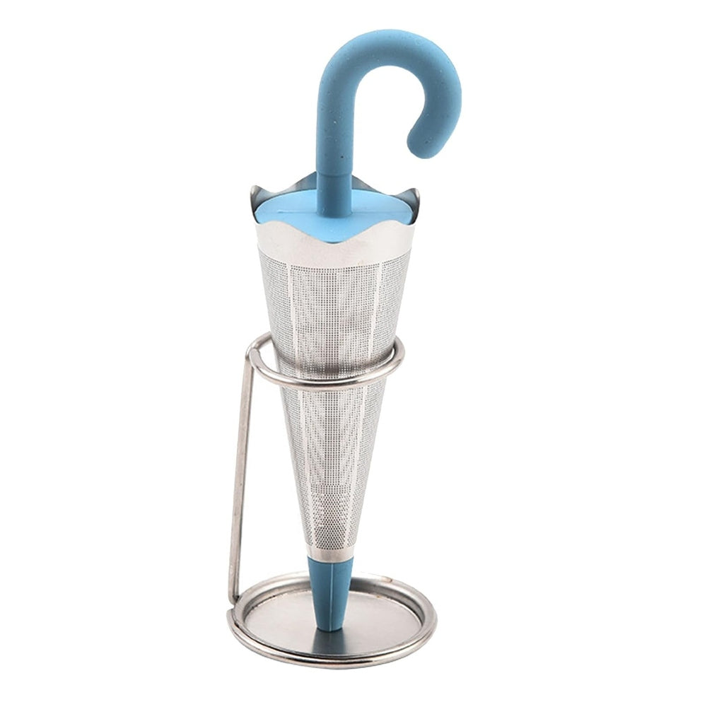 Stainless steel  & silicone umbrella shape tea infuser with stand